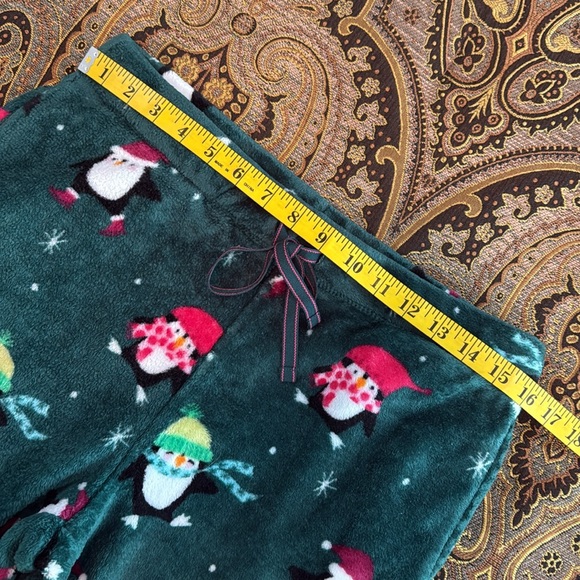Joyspun Plush Green Penguin Velour Sleep Jogger Pajama Pants Ladies Medium 8-10 - Picture 12 of 14